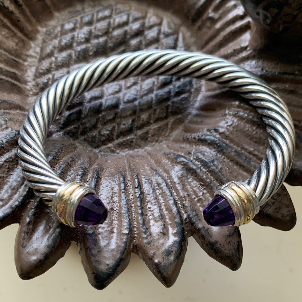 David Yurman Amethyst Cable Bracelet 7mm